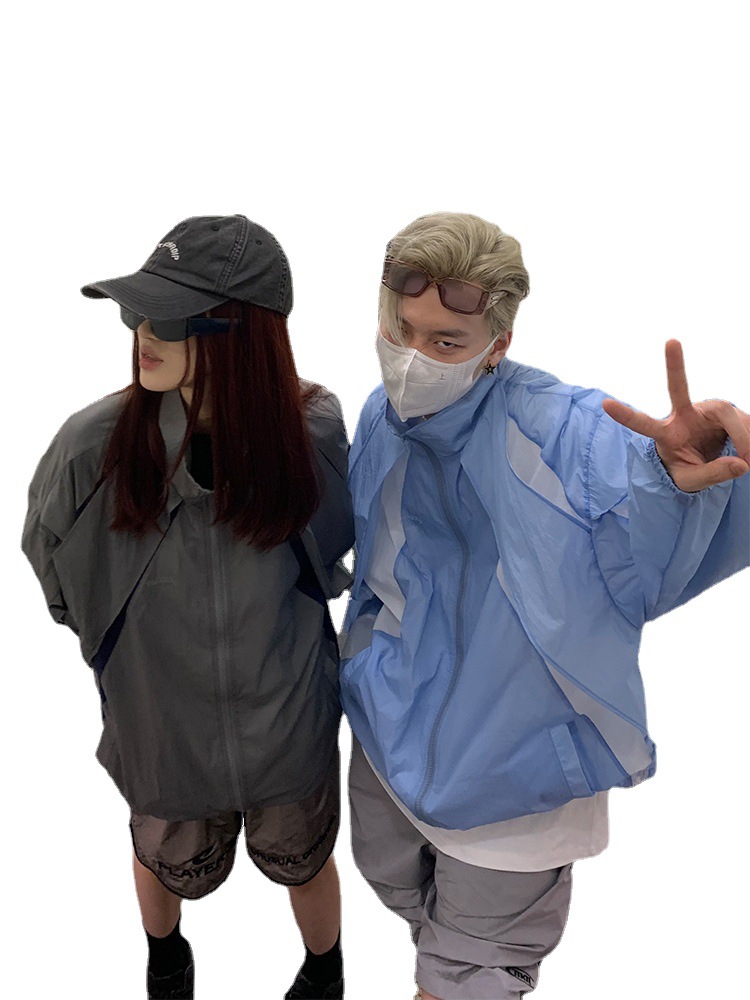 Off-white Functional Sunscreen Jacket Men's Summer Thin Mountain Outdoor Mountaineering Jacket American Tooling Sunscreen Suit