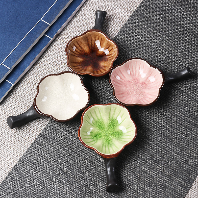 Ceramic Ink Dish Multifunctional Plum Blossom Water Dish Brush Rack Pen Rack Four Treasures of Study for Ink Washing Inkstone