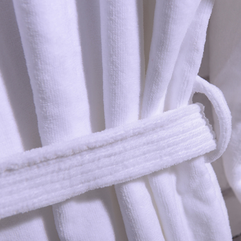 Pure cotton towel material cutting velvet thickening hotel bathrobe wholesale male and female absorbent beauty salon nightgown cotton bathrobe