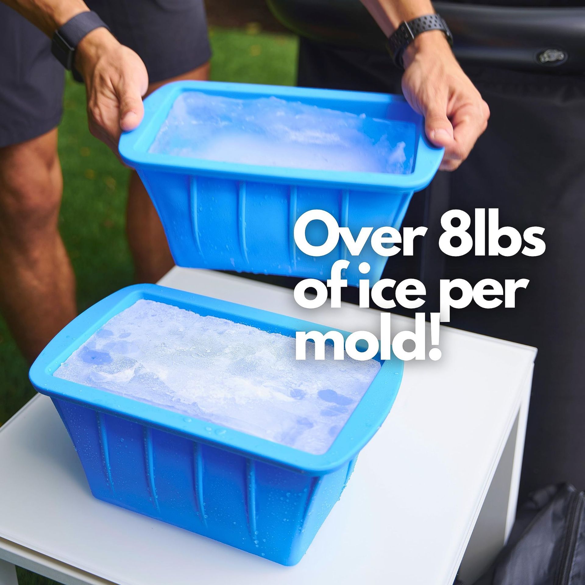 Cross-border new product with lid reusable oversized silicone ice mold large ice cube silicone box