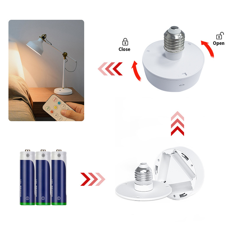 Ice hockey lamp 3 color variable led battery e26 dimmable table lamp with screw base kitchen wireless night light