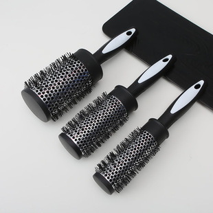 Factory direct hair styling nylon Wool comb cylinder curly hair roll comb heat conduction aluminum tube comb bangs hairdressing tools