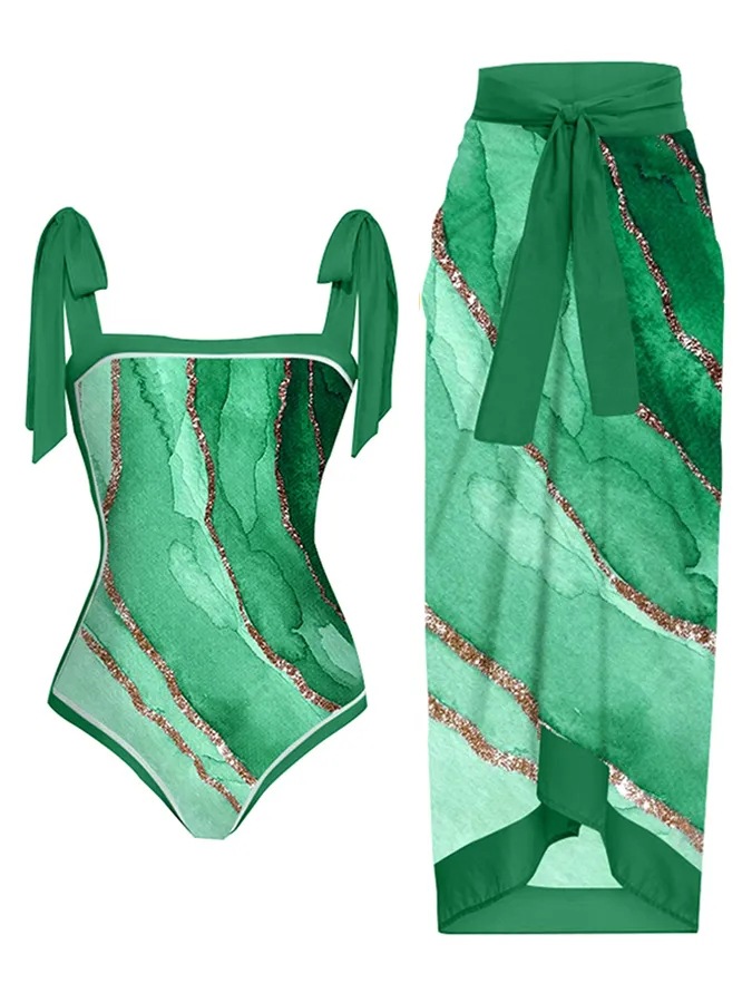 2023 Blue Sunseeker New Multicolor Printed Women's Split Swimsuit Personalized Fashion High Waist bikini bikini