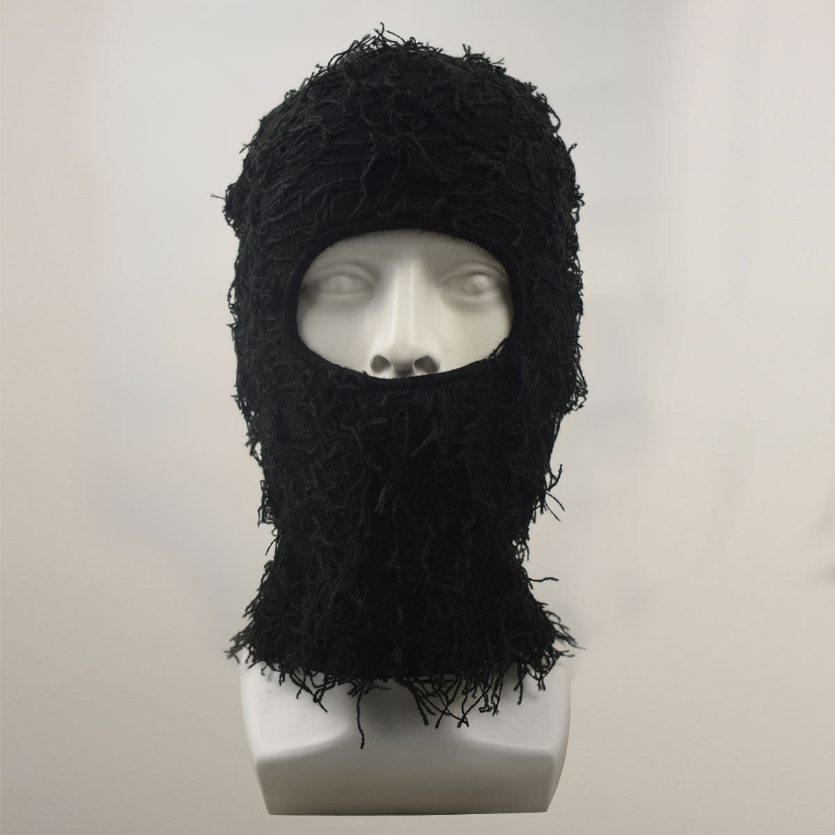 Cross-border Explosions Single Hole Knitted Riding Mask Acrylic Wool Balaclava Hat Outdoor Warm Full Face Headgear
