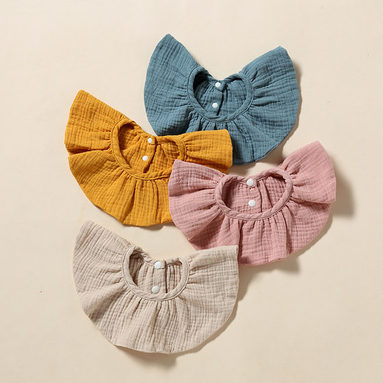 Baby saliva towel baby 360 degree bib cotton 4 layer gauze absorbent saliva pocket children's saliva bib
