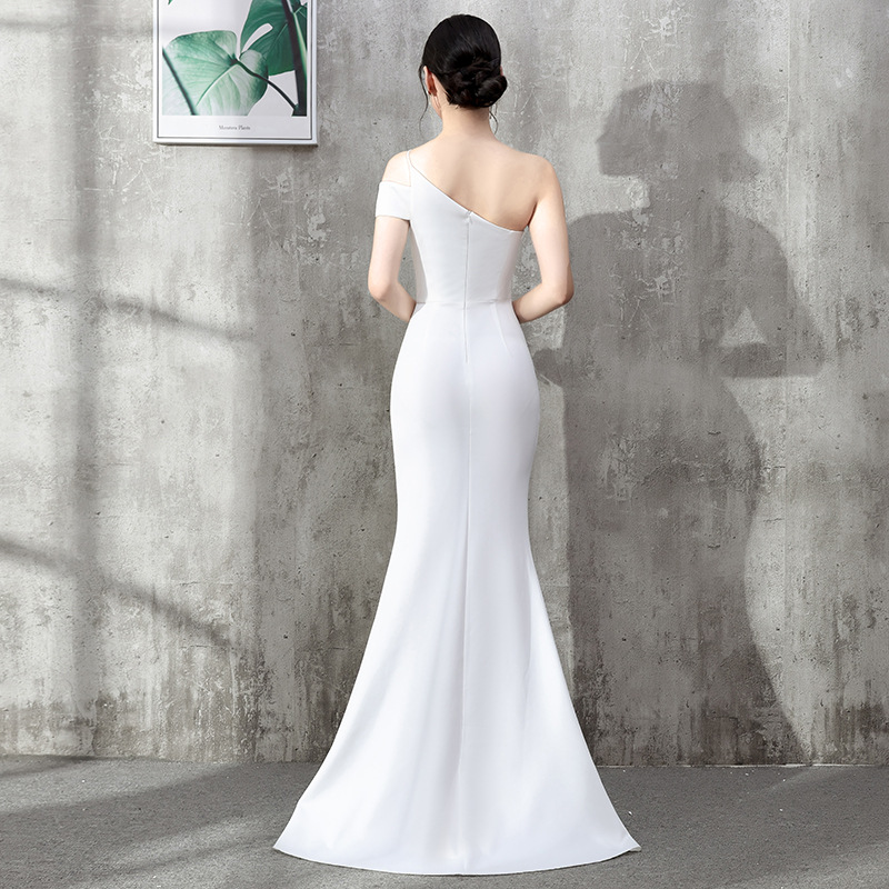 Evening dress female temperament socialite banquet model car model exhibition company annual meeting host long fishtail dress