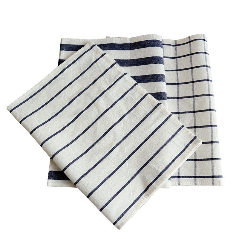 Mediterranean Nordic style cotton yarn-dyed napkin tea towel Western food background gourmet cloth