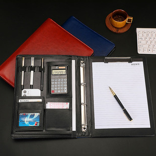 Multifunctional folder data board leather shell a4 four-hole binder 30-hole test paper favorites office splint