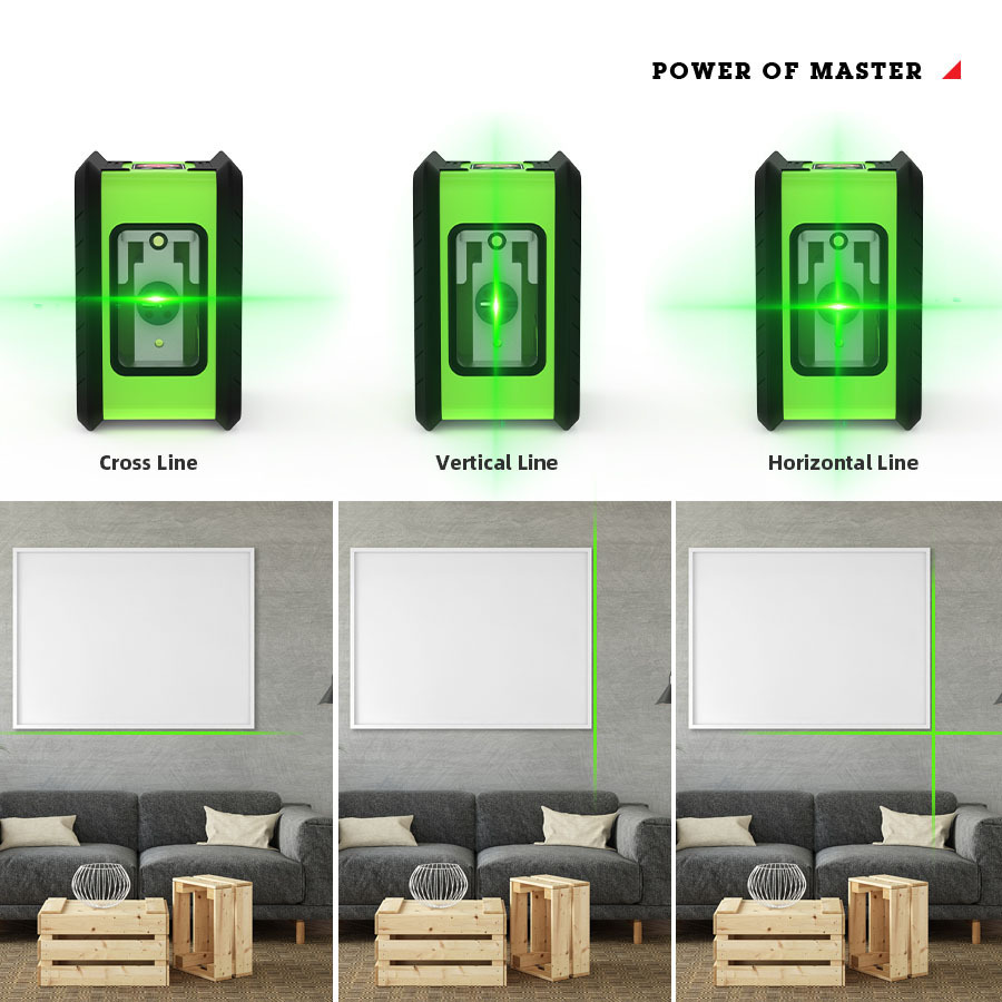 Portable mini small laser infrared level green light ray projector high precision flatometer strong light