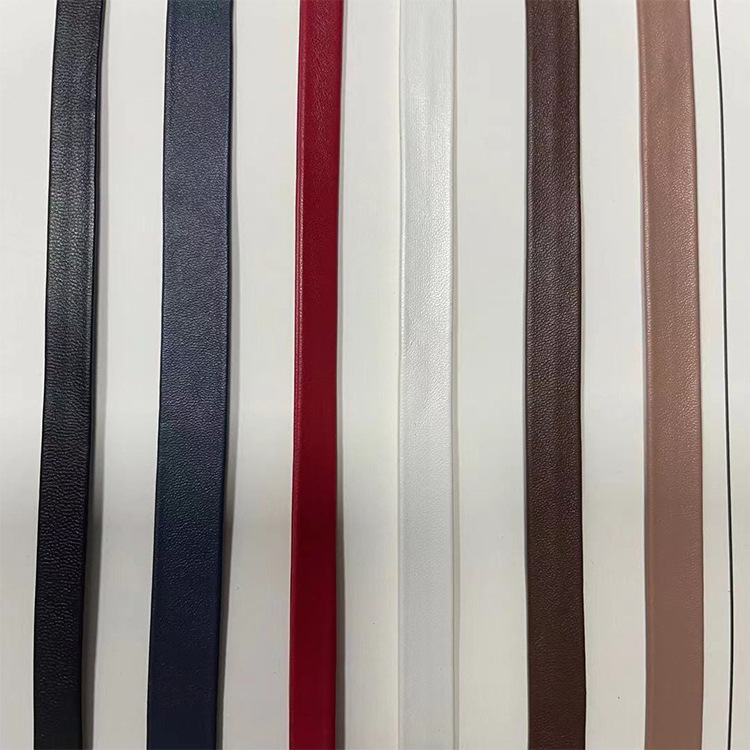 PU leather edging strip leather pressing strip leather rope webbing processing Composite flat leather rope folding edging textile and garment accessories