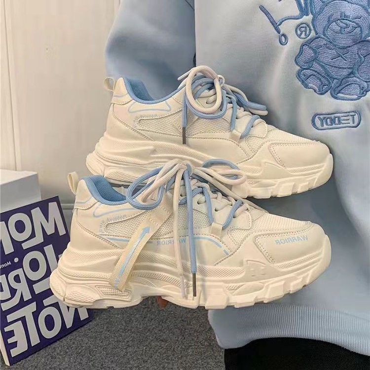 Milk Blue Breathable Torre Shoes Women's 2023 Summer New All-match Platform Sneakers ins Student Casual Shoes