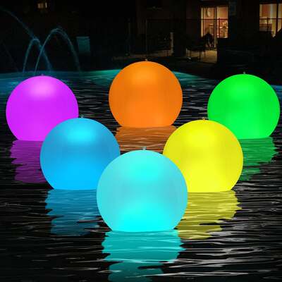 Amazon outdoor waterproof colorful solar swimming pool light LED inflatable luminous beach floating ball courtyard hanging light