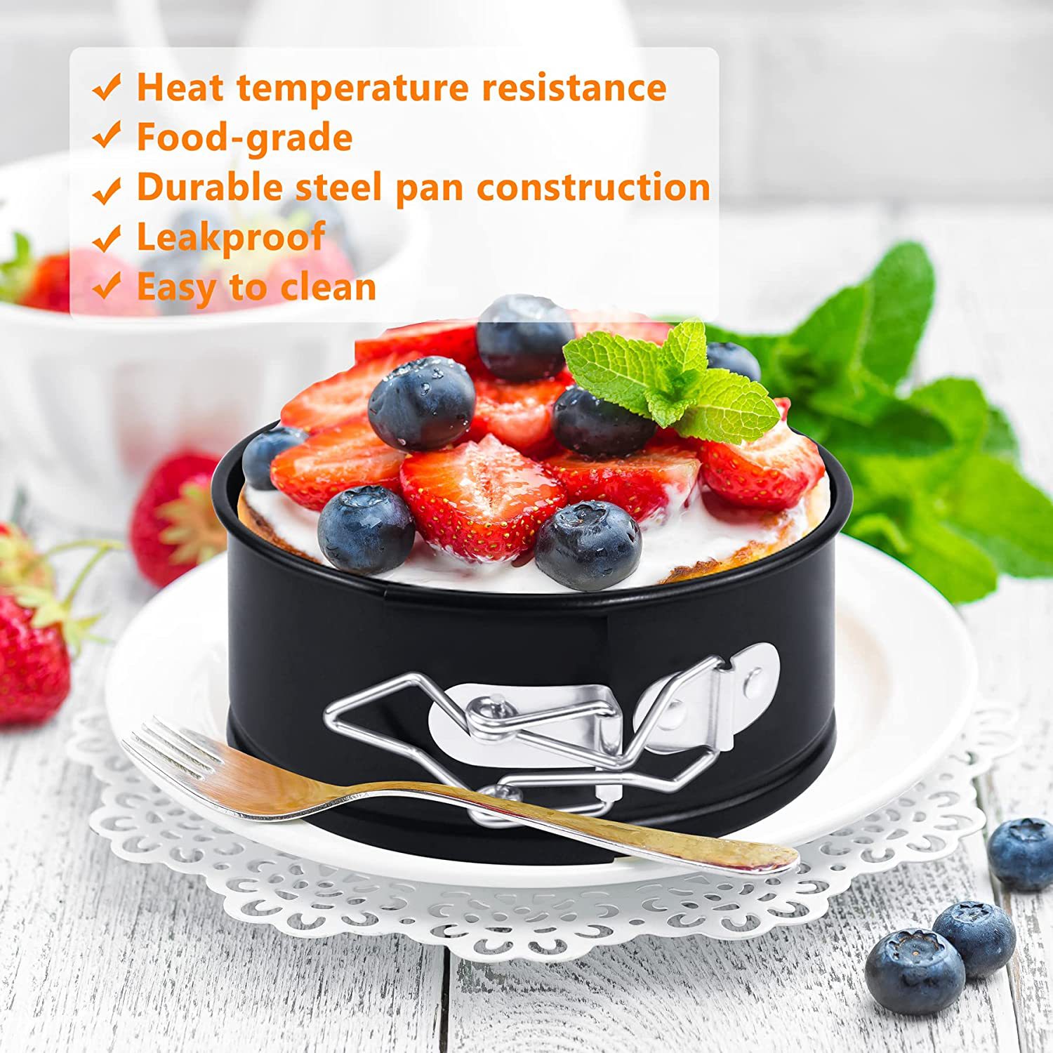 Round Cake Mold with Lock Baking Tray Baking Dish Cake Mold Set Not Stain Chiffon Cake Baking Tray