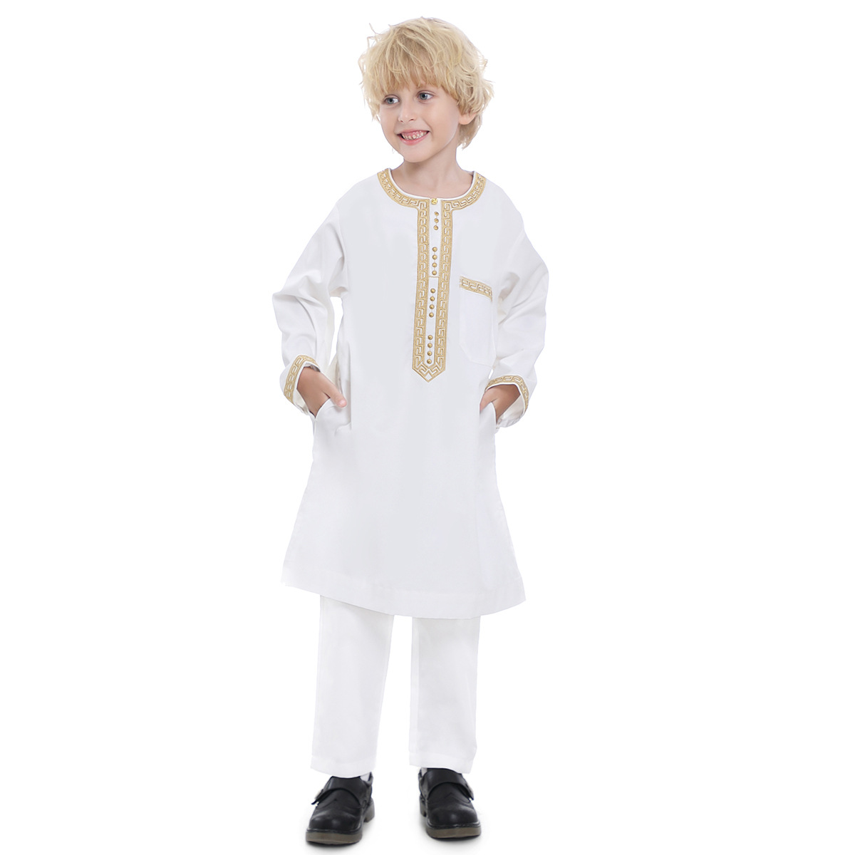Spot Middle East Teen Boy Embroidered Robe Set, TH878