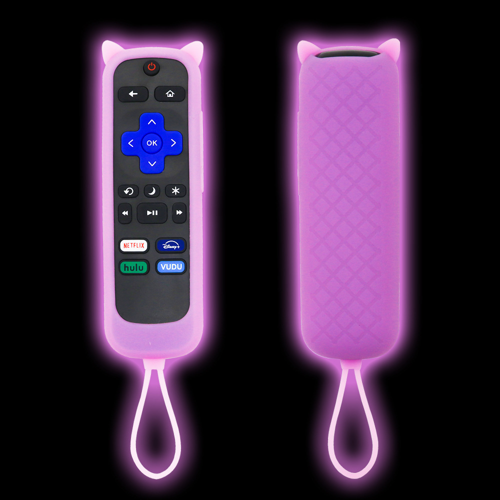 In stock applicable to TCL Roku luminous silicone remote control protective cover 280TV drop-resistant thickened silicone ears