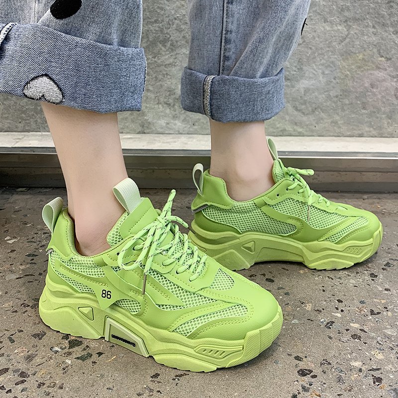 Torre Shoes Women's 2021 New Thick Bottom Increased Sneakers Women's Internet Trendy Candy Color ins Elegant Goddess Style