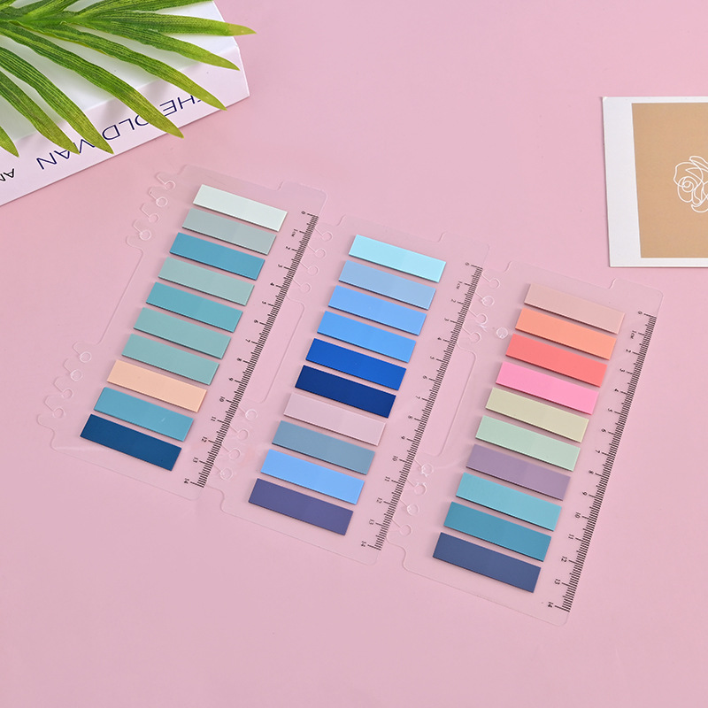 New Morandi color index stickers creative N times stickers PET notes ins Wind color transparent Post-it notes wholesale