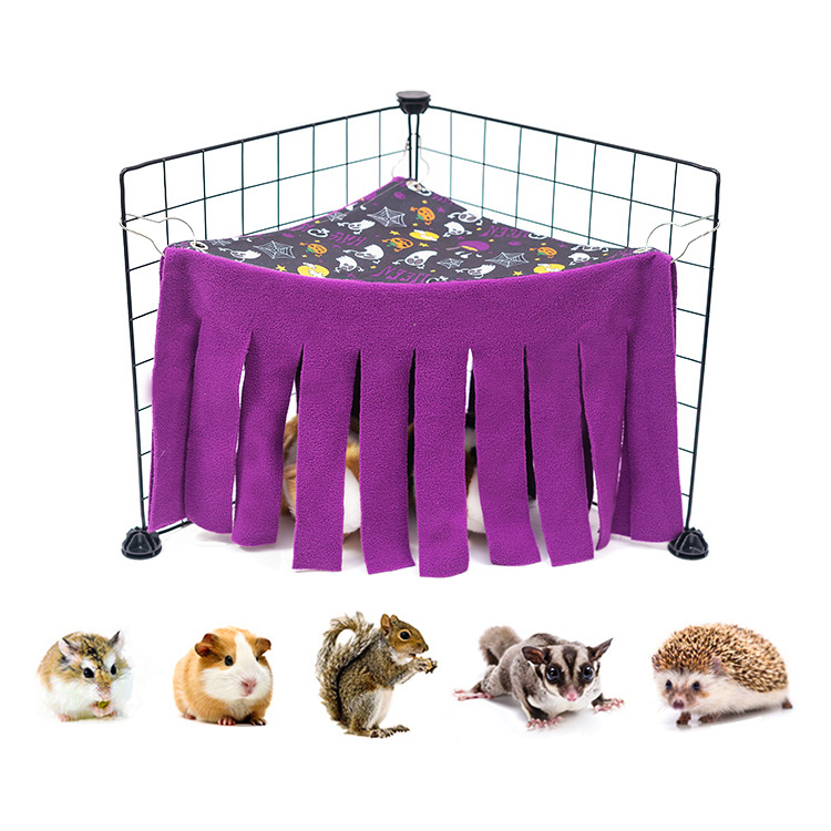 Christmas Little Pet Corner Hidden House Hamster Dutch Pig Rabbit Tassel Triangle Corner House Hide Hammock Tent