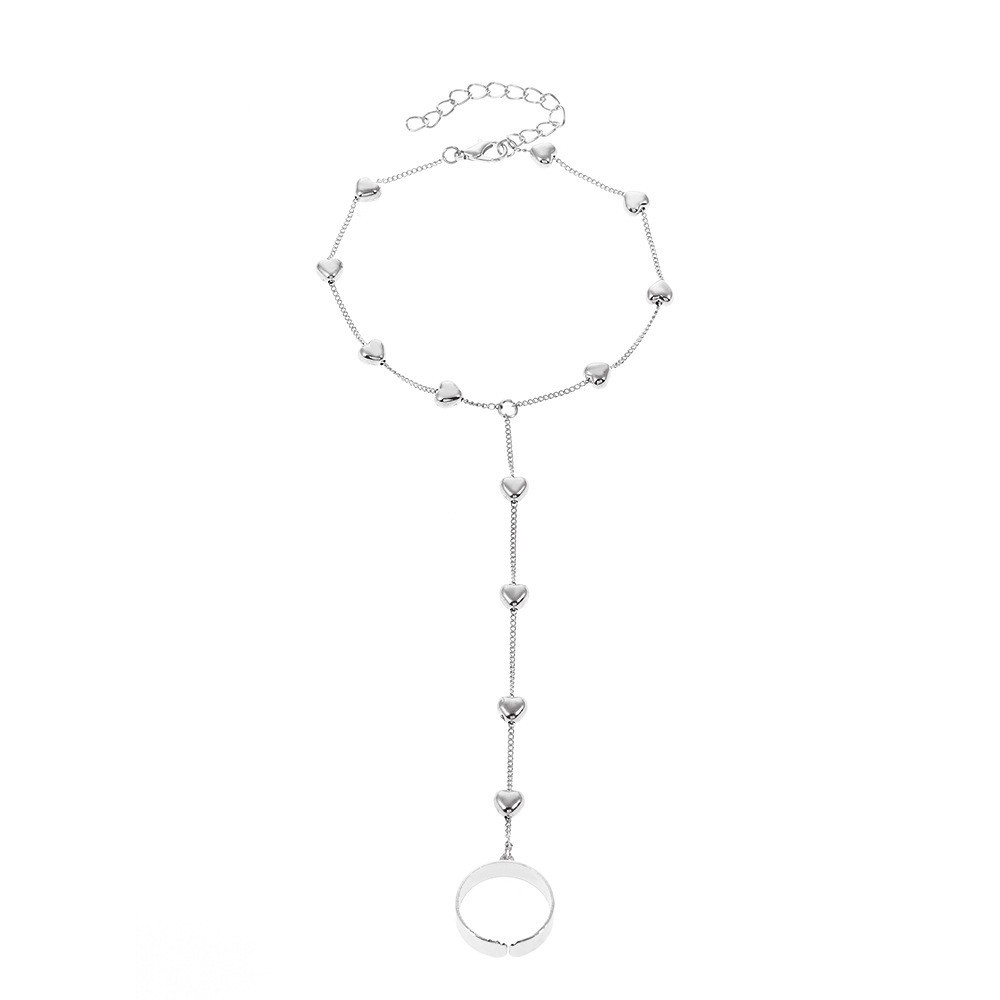 Fashionable Simple ins Style Butterfly Round Bead Finger Chain Niche Design Personalized Geometric Street Photography Ladies Elegant Bracelet