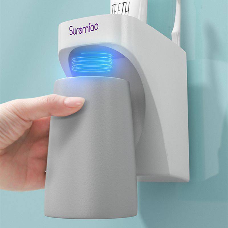 Magnetic suction mouthwash Cup punch-free wall-mounted electric toothbrush storage rack brushing Cup wash cup suit toothpaste storage