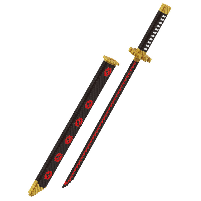 Compatible with Lego brick sword micro particle weapon knife model with scabbard assembled children's educational toys wholesale generation