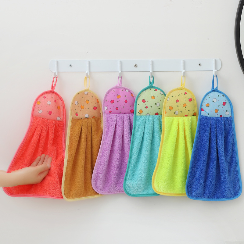 Coral fleece towel can be hung kitchen thick cleaning towel gift advertising towel
