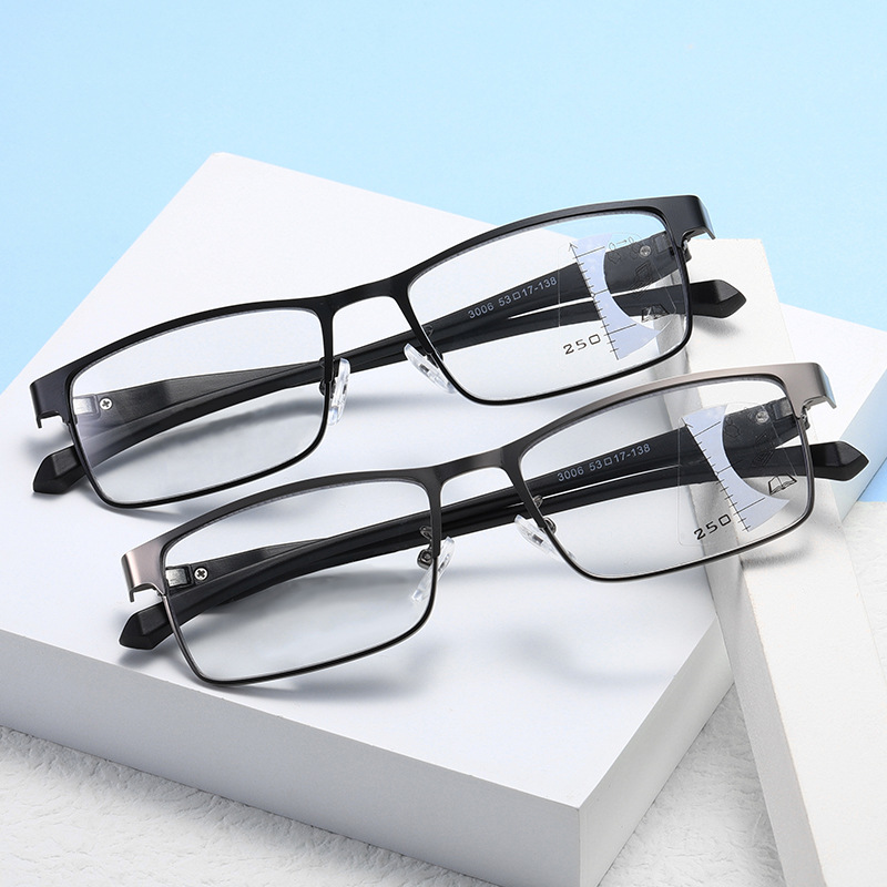 New light-sensitive color-changing reading glasses dual-purpose reading automatic zoom reading glasses anti-blue light progressive 3006b