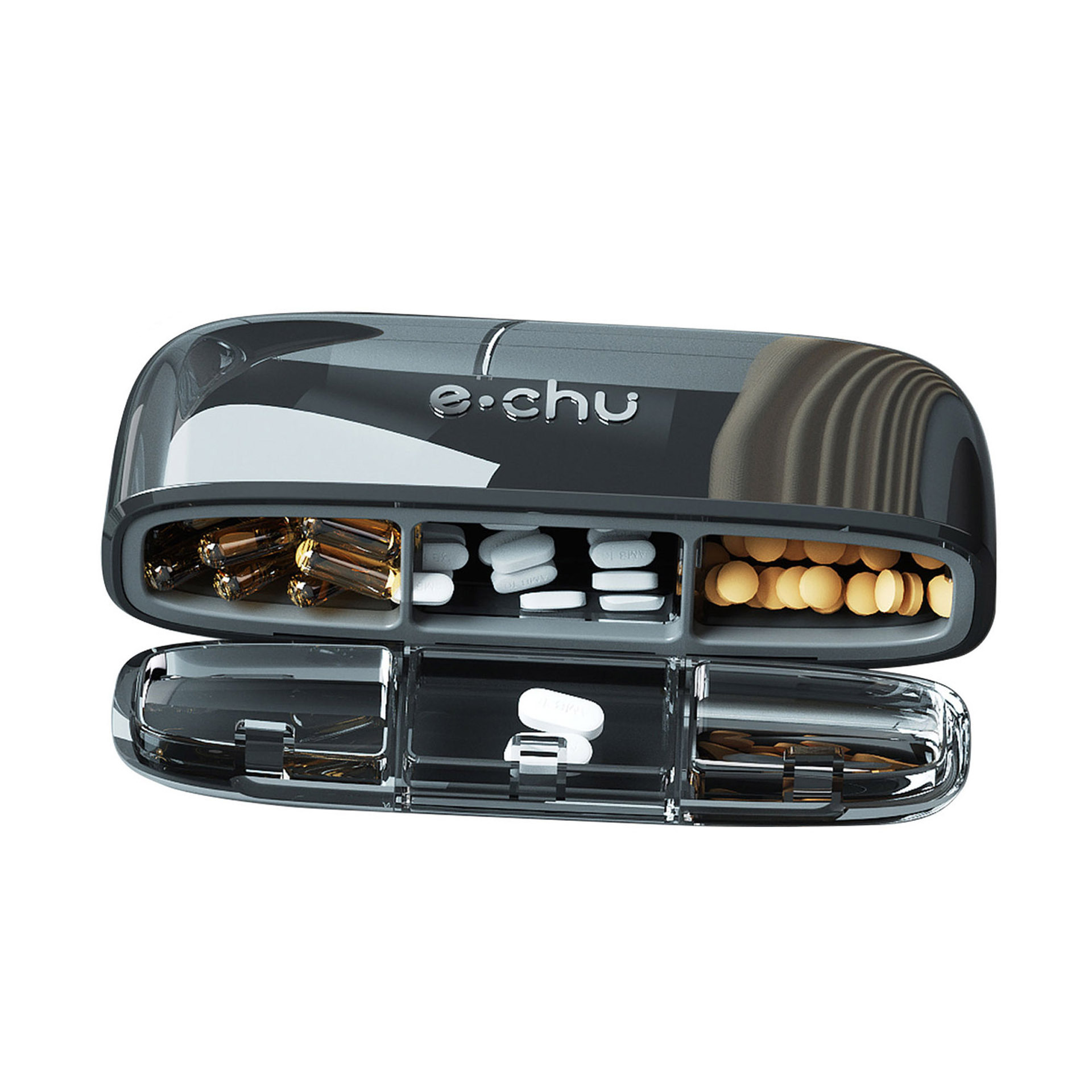 High-end small medicine box, portable mini daily three meals a day airtight moisture-proof carrying medicine pill organizer storage box