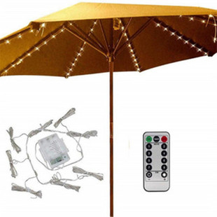 Factory spot battery box umbrella light outdoor camping tent light beach shade LED string cord decorative light