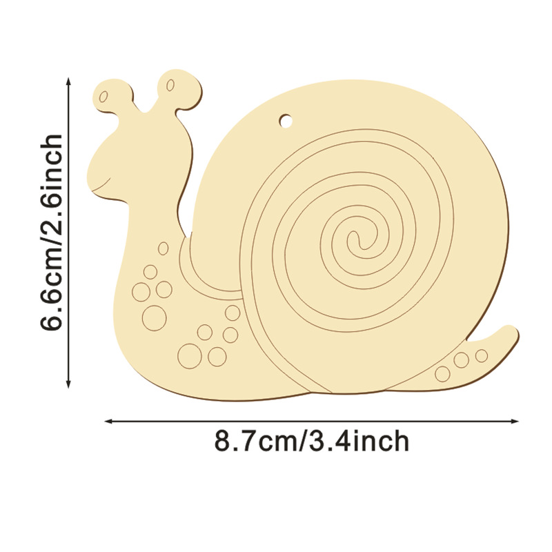 Creative wooden crafts small pendant DIY white embryo painted graffiti cartoon animal-shaped wooden pieces