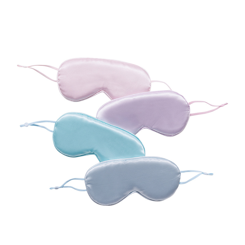 Hanging ear-type imitation silk eye mask wholesale travel shading sleep eye mask dormitory double-sided printed logo silk eye mask