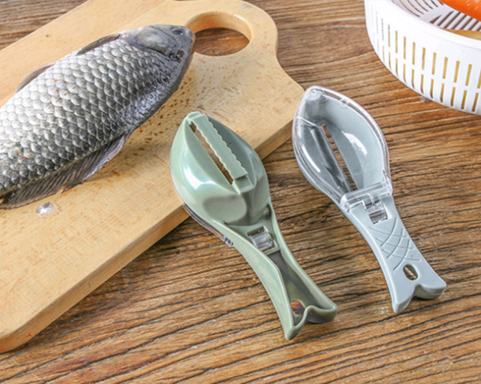 Kitchen scale scraper with lid fish scale scraper manual fish scale removal tool fish scale brush kitchen gadget