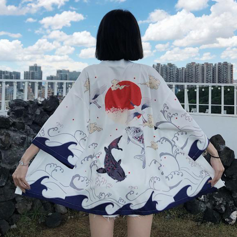 Summer Chinese Style Sunscreen Clothing Student Tang Suit Literary Style Improved Kimono Couple Clothing Cardigan Thin Coat Top Trendy