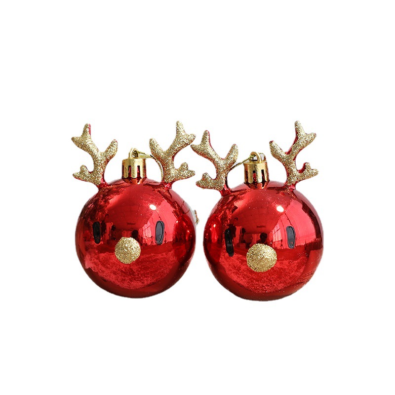 Hong Kong Heng Christmas Decorations Elk Scene Decoration Christmas Tree Hanging Decoration Plastic Ceiling Pendant Hanging Ball