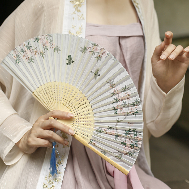 New Chinese Style Suzhou Retro Style Fan Folding Fan Summer Chinese Style Hanfu Portable Folding Fan Women's Small Fan