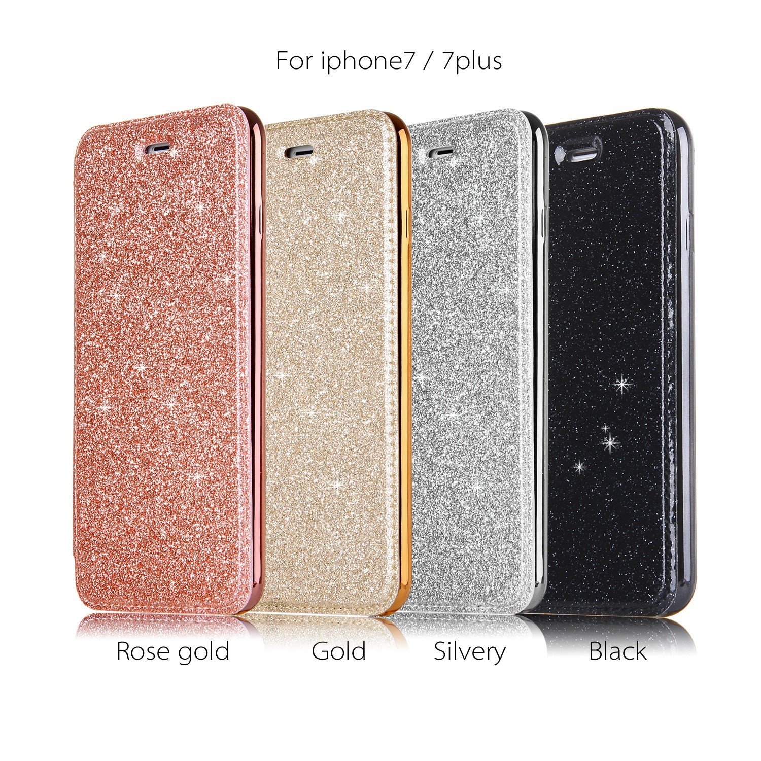 For iPhone14 glitter mobile phone leather case Apple 16 electroplating transparent card protective case TPU fashion all-inclusive