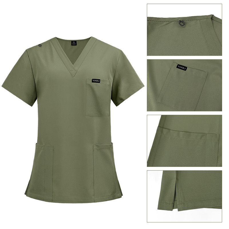 Wash clothes new men's and women's quick-drying short-sleeved surgical clothes oral nurse Medical split Hospital overalls uniform