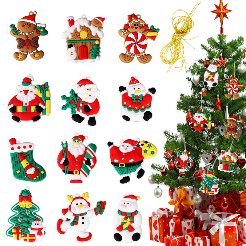 2023年アマゾンの新型姜パイ人クリスマスペンダントサンタクロース雪だるまクリスマスツリー装飾品ペンダント|undefined
