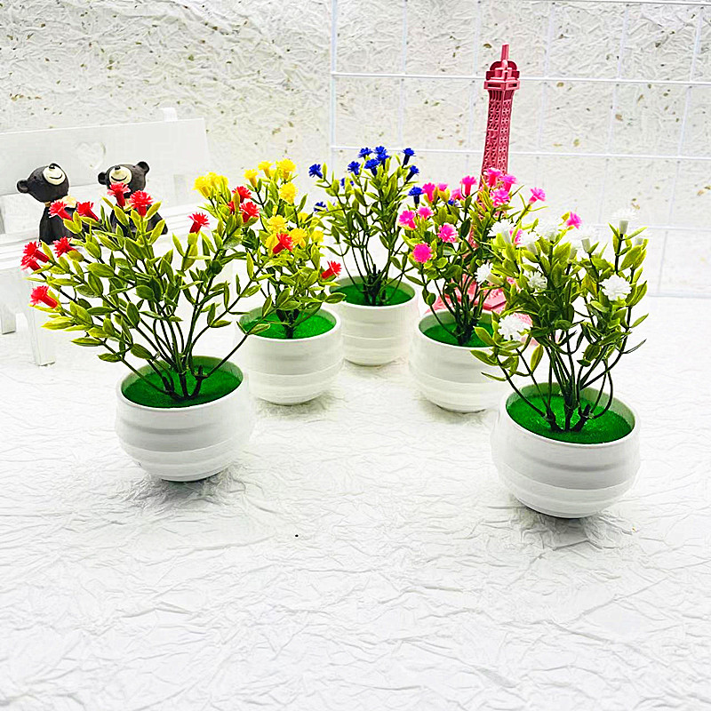 Artificial potted fleshy gladiolus gypsophila small potted fake flower potted artificial flower small ornaments cross-border direct supply
