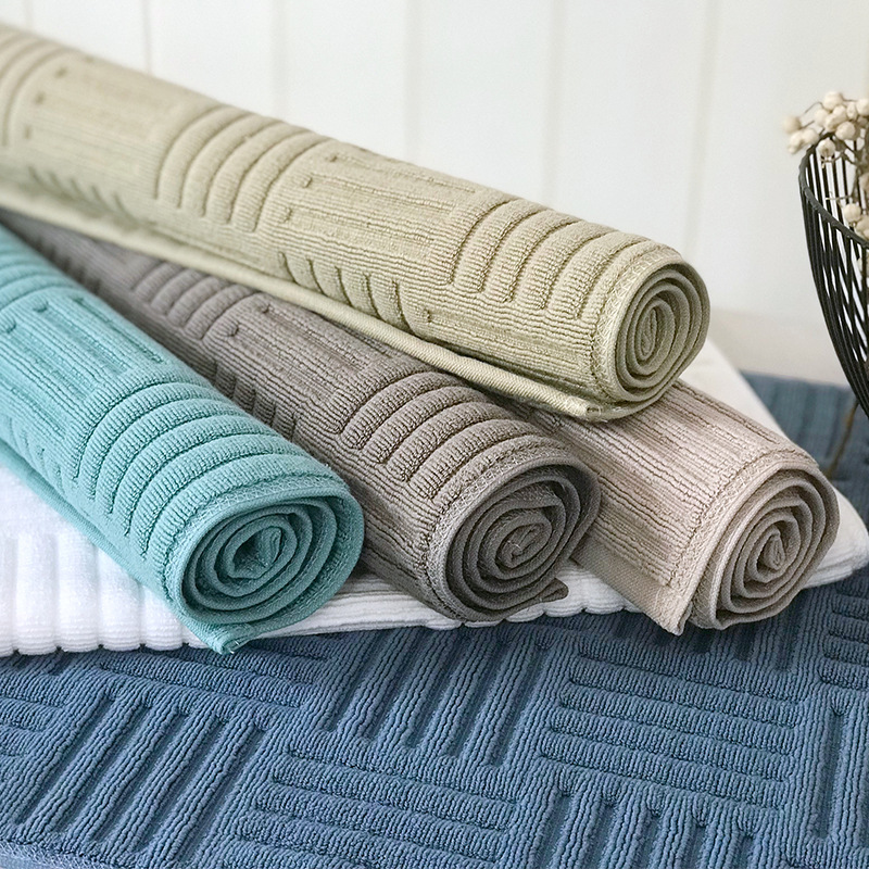 Factory wholesale 32 line cotton striped towel toilet thickened absorbent Japanese mini 240g floor mat