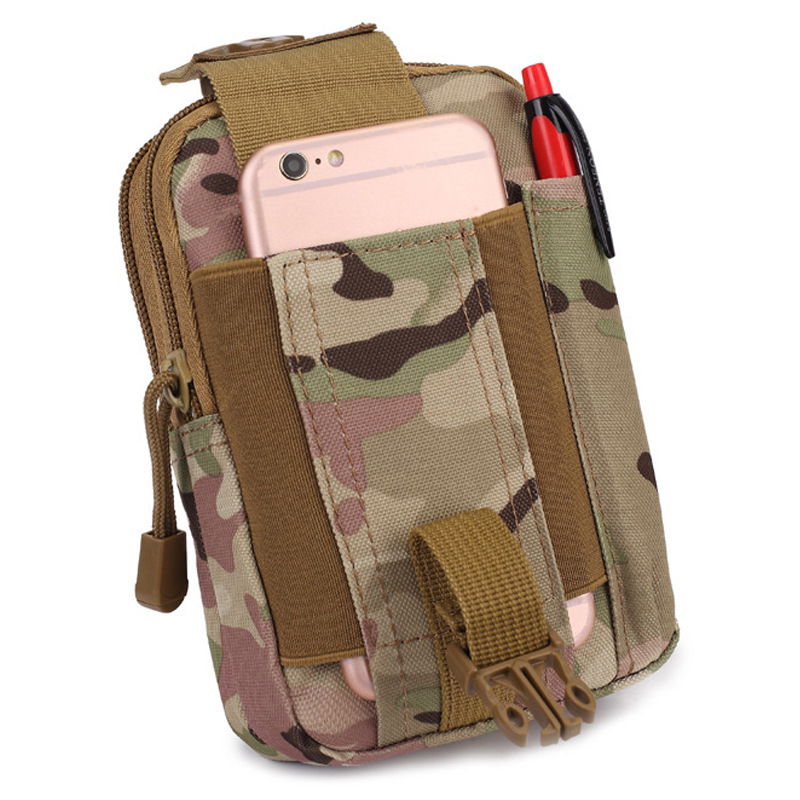 MOLLE Multifunctional Running Mountaineering Camouflage Waterproof Outdoor Sports Tactical Mobile Phone Hanging Bag Waist Bag Men's Wholesale