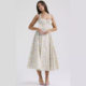 2025 New Summer Slim Sling Long Dress European and American Style Fashion Printed Neck Lace dress