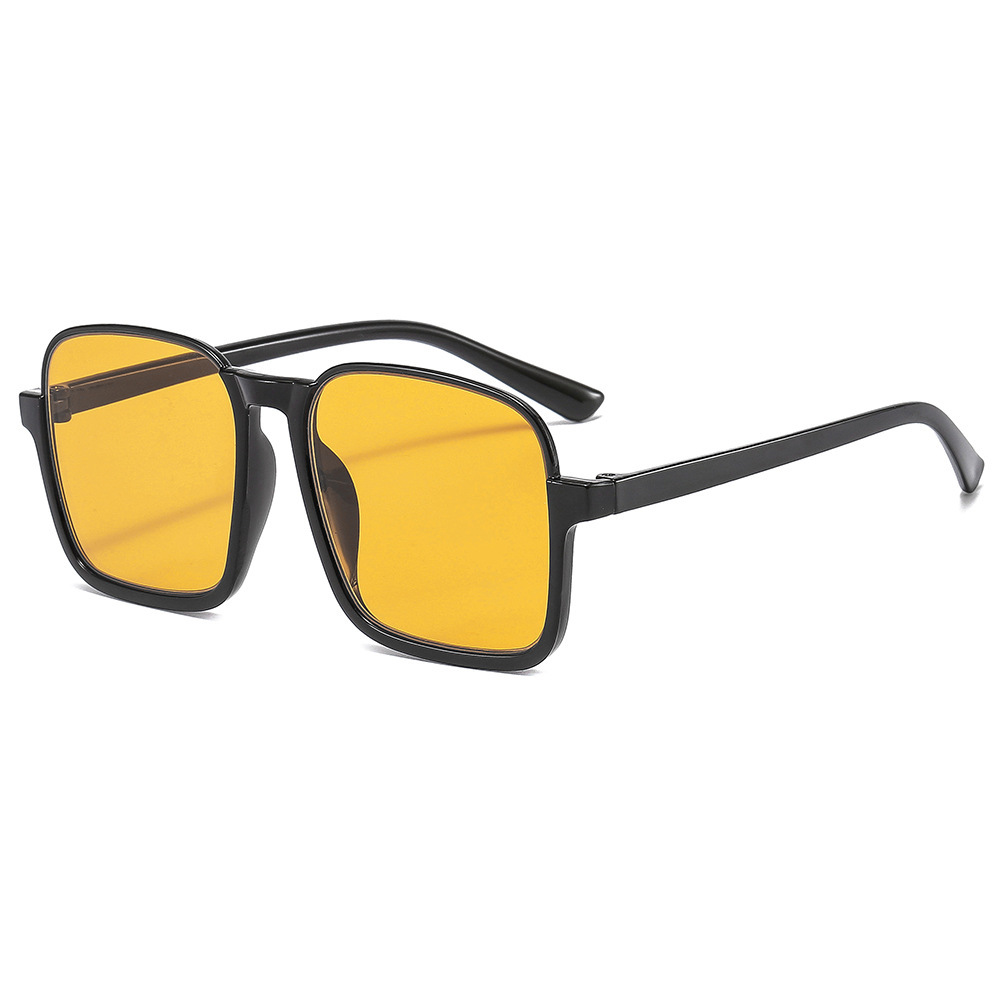 Retro Half Frame Sunglasses 2021 Fashion New Square Large Frame ins Internet Celebrity Sunglasses Trendy Drainage Sunglasses