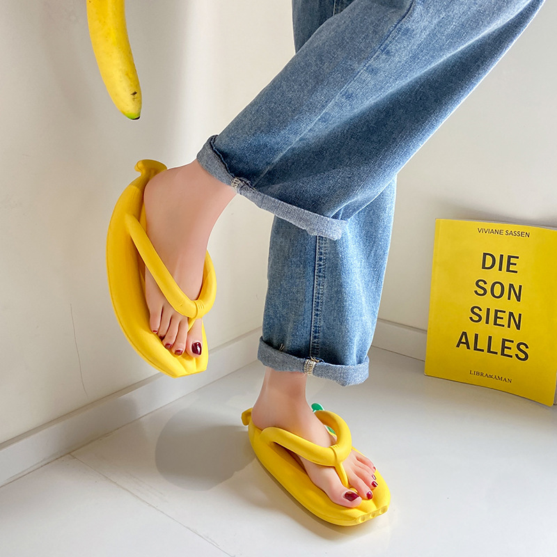 EVA new banana flip-flops women's summer indoor home personality thick bottom beach outside wear sandals and slippers cross-border wholesale