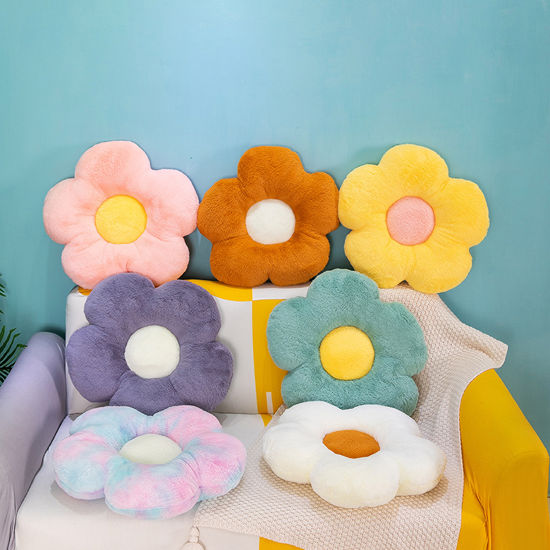 Cross-border daisy flower cushion sofa cushion office pillow plush toy doll sunflower pillow