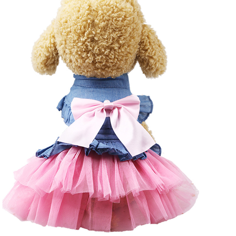 春夏秋新作犬ペット猫服用品韓国風デニムスカート春夏服メーカー卸売り|undefined