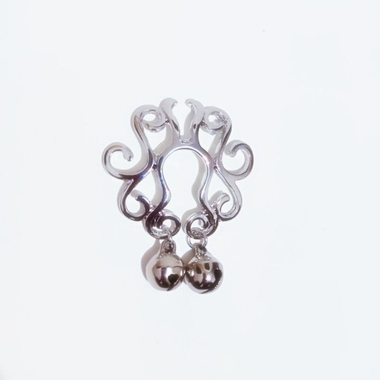 wish AliExpress Amazon Explosions Cute Flower-shaped Fake Breast Ring Bell Adjustable Nipple Piercing Jewelry