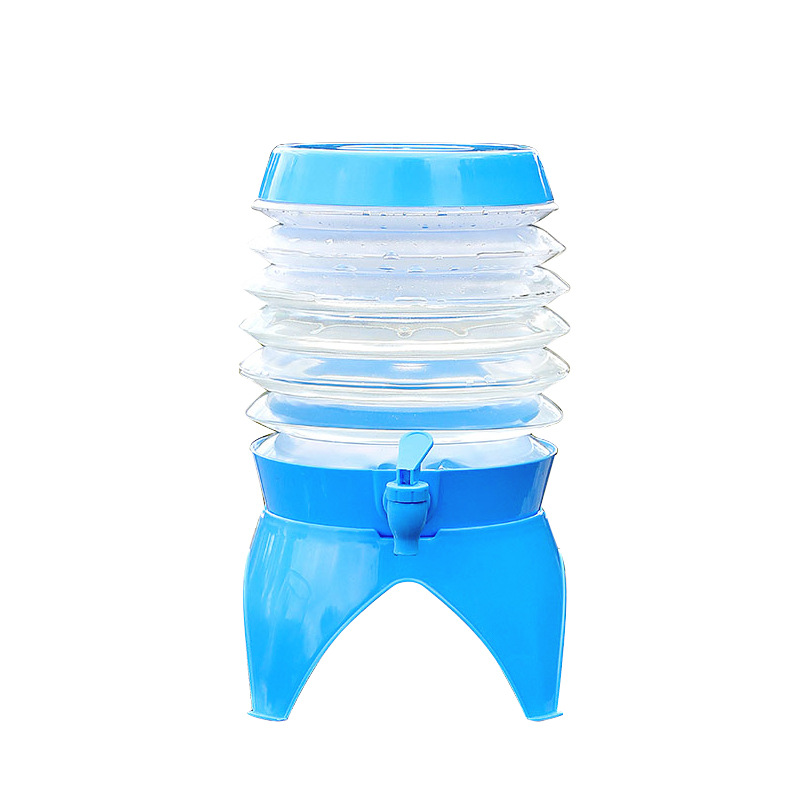 Car-mounted Folding Water Bucket Retractable Water Bottle with Tap Outdoor Camping Travel Portable Water Storage Beer Beverage Juice Bucket