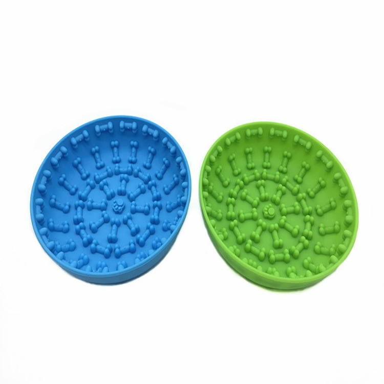 Amazon new silicone suction cup Slow Food Bowl dog anti-choke bowl non-slip dog bowl silicone pet Slow Food Bowl tableware