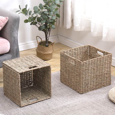 Storage Basket Folding Simple Toy Snack Storage Basket Rattan Storage Box Cosmetics Sundries Key Storage Basket